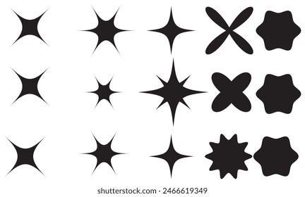  Star burst sticker vector set. Stars collection. Star icons. Starburst flower sale badge. Star blank label, stickers emblem. Shine symbol illustration. Sun ray frames, quality signs, sale icon