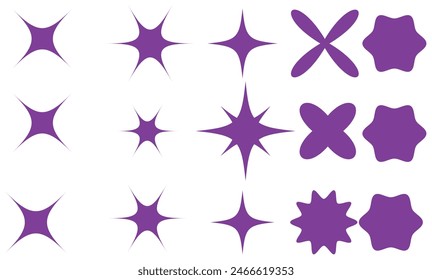  Star burst sticker vector set. Stars collection. Star icons. Starburst flower sale badge. Star blank label, stickers emblem. Shine symbol illustration. Sun ray frames, quality signs, sale icon