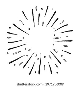 Star burst or sunburst doodle illustration. Hand drawn firework design element. Vector illustration.