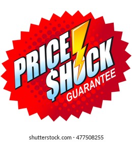 Star Burst And Text - PRICE SHOCK. Vector Illustration.
