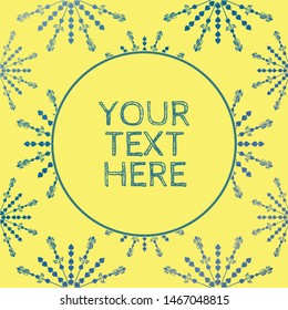 star burst toile inspired pattern design in yellow and blue