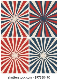 Star Burst In USA Flag Colors