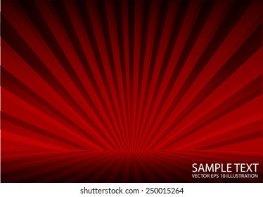 Star Burst Vector Red Rays Spreading Abstract Background Vector Illustration - Abstract Vector Starburst Red Background Illustration