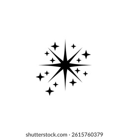Star Burst Vector With Sparkling Stars Abstract Graphic On White Background