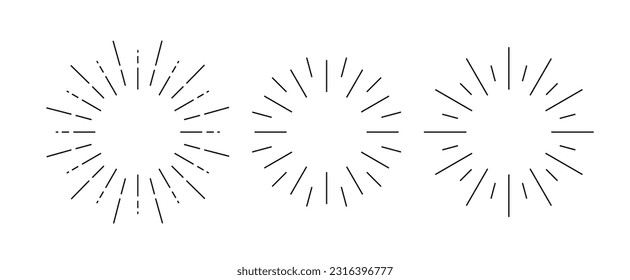 Ilustración gráfica de la línea gráfica de fondo vintage de la rotura estelar. Elemento de efecto de diseño solar abstracto de explosión de estrella