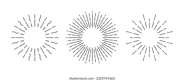 Star burst vector vintage circle background graphic line drawn illustration. Star burst abstract sunburst solar design effect element