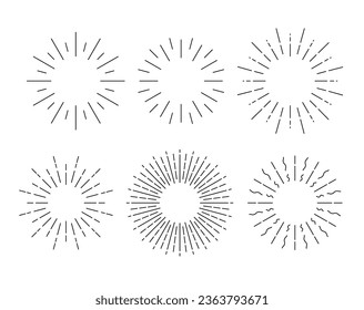 Ilustración gráfica de la línea gráfica de fondo vintage de la rotura estelar. Elemento de efecto de diseño solar abstracto de explosión de estrella