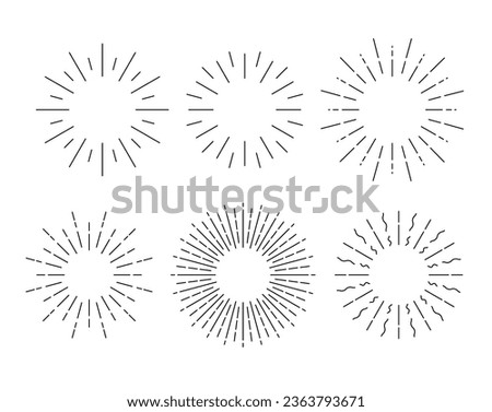 Star burst vector vintage circle background graphic line drawn illustration. Star burst abstract sunburst solar design effect element