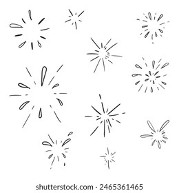 Star burst or water splash hand drawn icon, doodle sketch vector