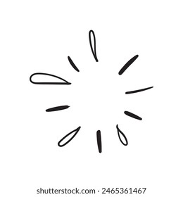 Star burst or water splash hand drawn icon, doodle sketch vector