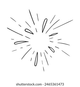 Star burst or water splash hand drawn icon, doodle sketch vector