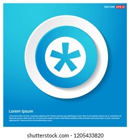 Star Button Icon Abstract Blue Web Sticker Button - Free vector icon
