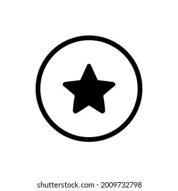 Stern-Button-Symbol einzeln auf weißem Hintergrund
