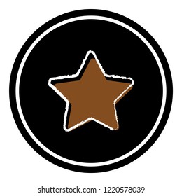 Star button icon vector illustration on black background. Eps10
