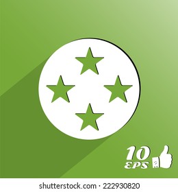 Star button on the background. Made in vector