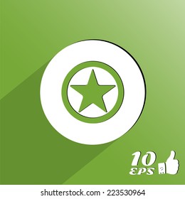 Star button on the background. Made in vector