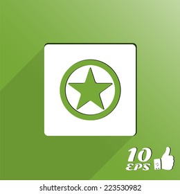 Star button on the background. Made in vector