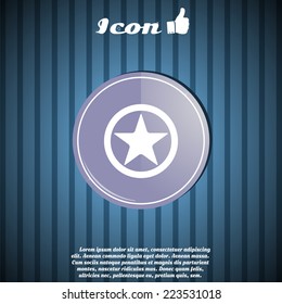Star button on the background. Made in vector