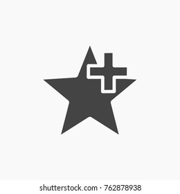 Star button vector icon on trendy light grey background.