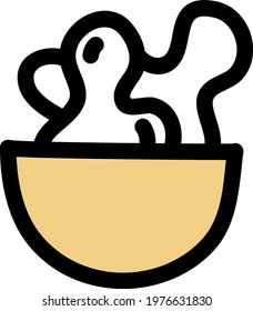 Star cactus in a pot, icon illustration, vector on white background