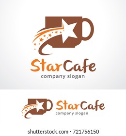 Star Cafe Logo Template Design Vector, Emblem, Design Concept, Creative Symbol, Icon