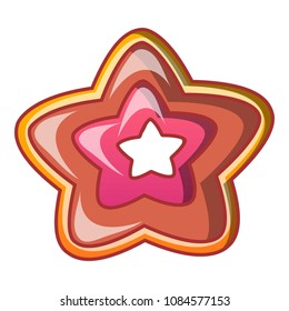 Star cake icon. Cartoon of star cake vector icon for web design isolated on white background