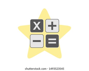 star calculator icon for calculate simple equation