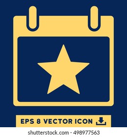 Star Calendar Day icon. Vector EPS illustration style is flat iconic symbol, yellow color.