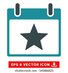 Star Calendar Day icon. Vector EPS illustration style is flat iconic bicolor symbol, soft blue colors.