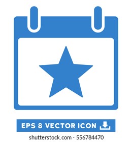 Star Calendar Day icon. Vector EPS illustration style is flat iconic symbol, cobalt color.