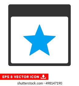 Star Calendar Page icon. Vector EPS illustration style is flat iconic bicolor symbol, blue and gray colors.