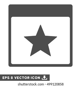 Star Calendar Page icon. Vector EPS illustration style is flat iconic symbol, gray color.