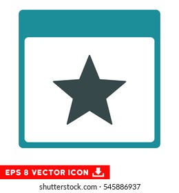 Star Calendar Page icon. Vector EPS illustration style is flat iconic bicolor symbol, soft blue colors.