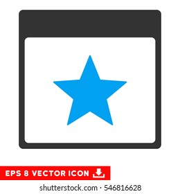 Star Calendar Page icon. Vector EPS illustration style is flat iconic bicolor symbol, blue and gray colors.