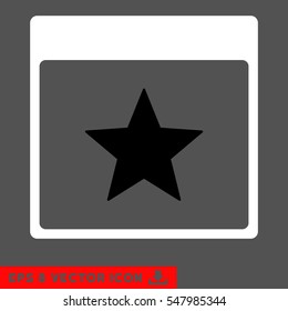 Star Calendar Page icon. Vector EPS illustration style is flat iconic bicolor symbol, black and white colors.