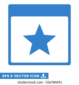 Star Calendar Page icon. Vector EPS illustration style is flat iconic symbol, cobalt color.