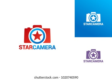 Star Camera Logo Template Design Vector, Emblem, Design Concept, Creative Symbol, Icon