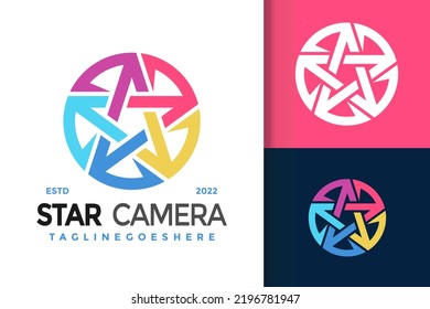 Star Camera Shutter Logo Design, brand identity logos vector, modern logo, Logo Designs Vector Illustration Template