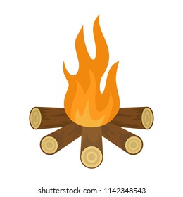Star camp fire icon. Flat illustration of star camp fire vector icon for web isolated on white