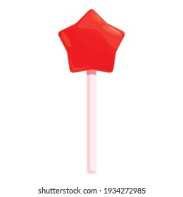 Icono de caramelo de estrella. Caricatura del icono del vector de caramelos estrella para el diseño web aislado en fondo blanco