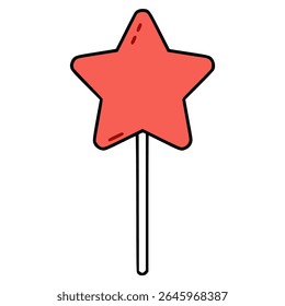 star candy sweet snack flat color vector illustration template design