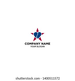 star cardiovascular logo design vector