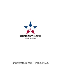 star cardiovascular logo design vector