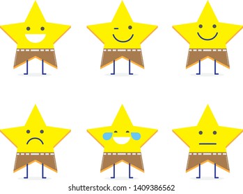 Star cartoon difference emoticon vector illustration