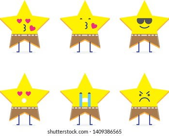 Star cartoon difference emoticon vector illustration