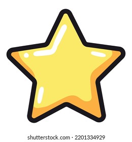 star cartoon isolated flat icon