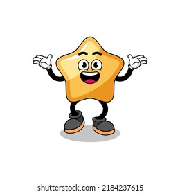 star cartoon searching with happy gesture , character design