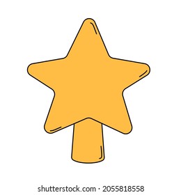 Star in cartoon style. Christmas toy. Vector illustration isolated on white background
