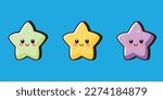 Star cartoon vector clipart. kawaii Star emoji cartoon. Set of star 