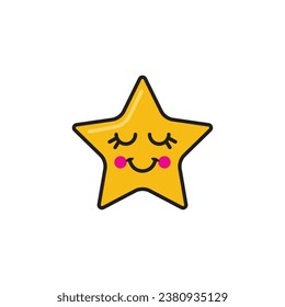 Star cartoon vector clipart. kawaii Star emoji cartoon. Set of star